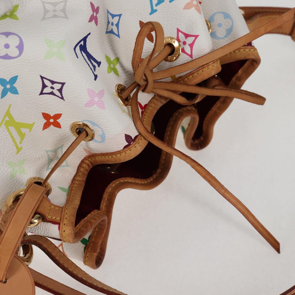 LOUIS VUITTON Monogram Multicolor Petit Noe Bag White M42229 LV Auth 121428AM