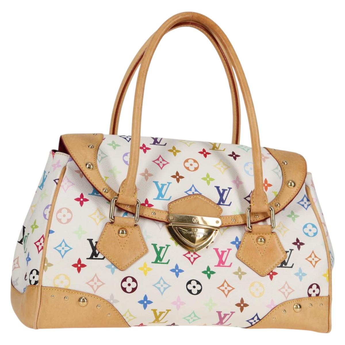 LOUIS VUITTON Monogram Multicolor Beverly GM Hand Bag White M40201 Auth 121429AM