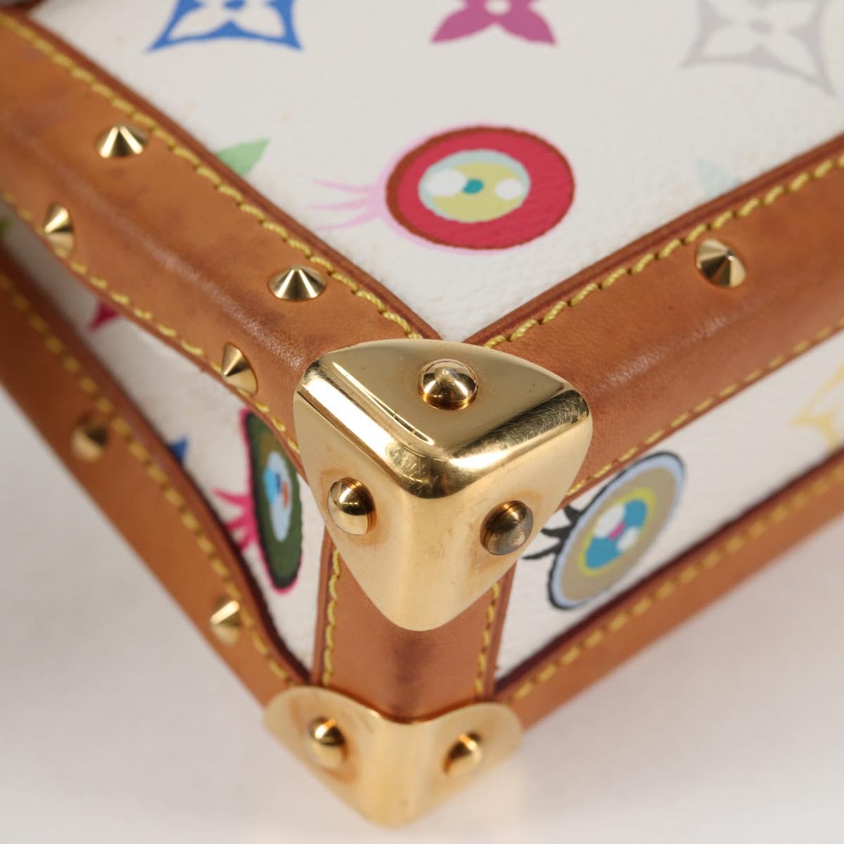 LOUIS VUITTON Monogram Pochette Eye Miss You Hand Bag White M92055 Auth 121439M