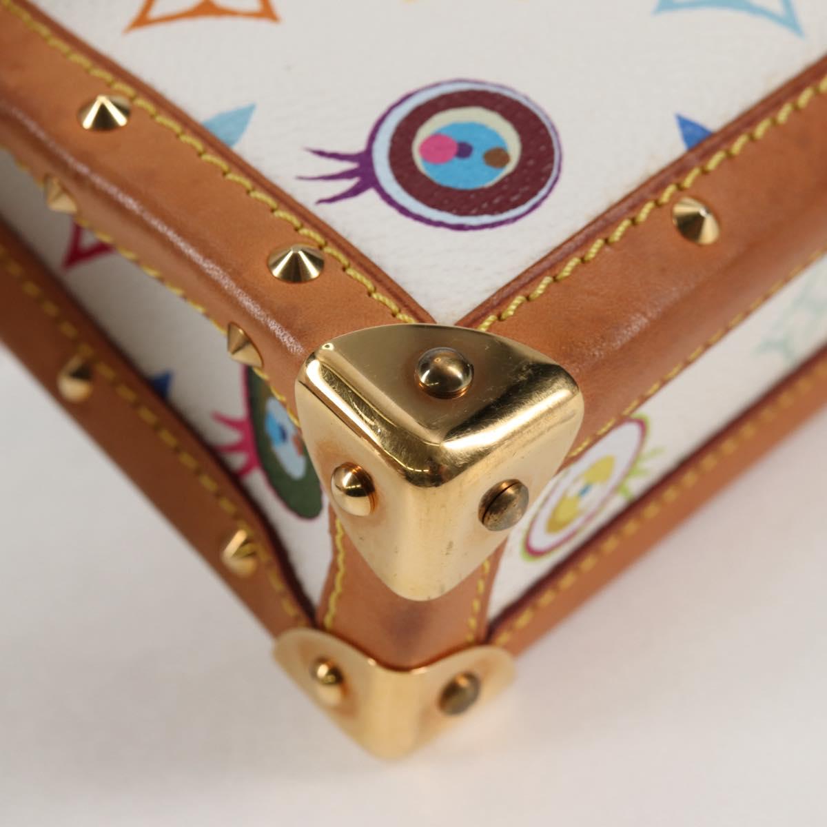 LOUIS VUITTON Monogram Pochette Eye Miss You Hand Bag White M92055 Auth 121439M