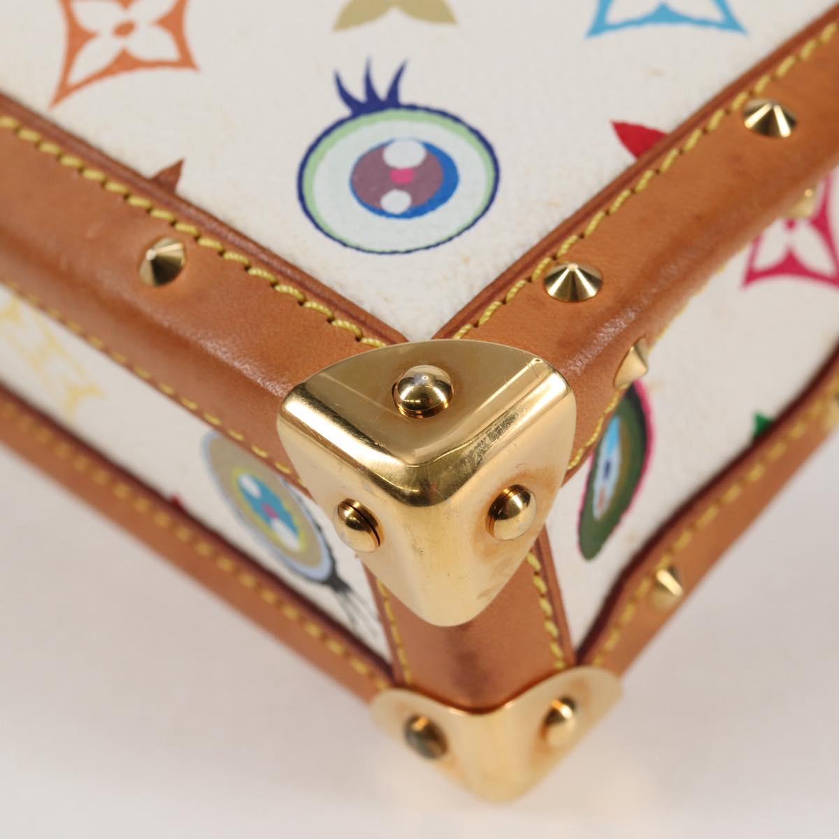 LOUIS VUITTON Monogram Pochette Eye Miss You Hand Bag White M92055 Auth 121439M