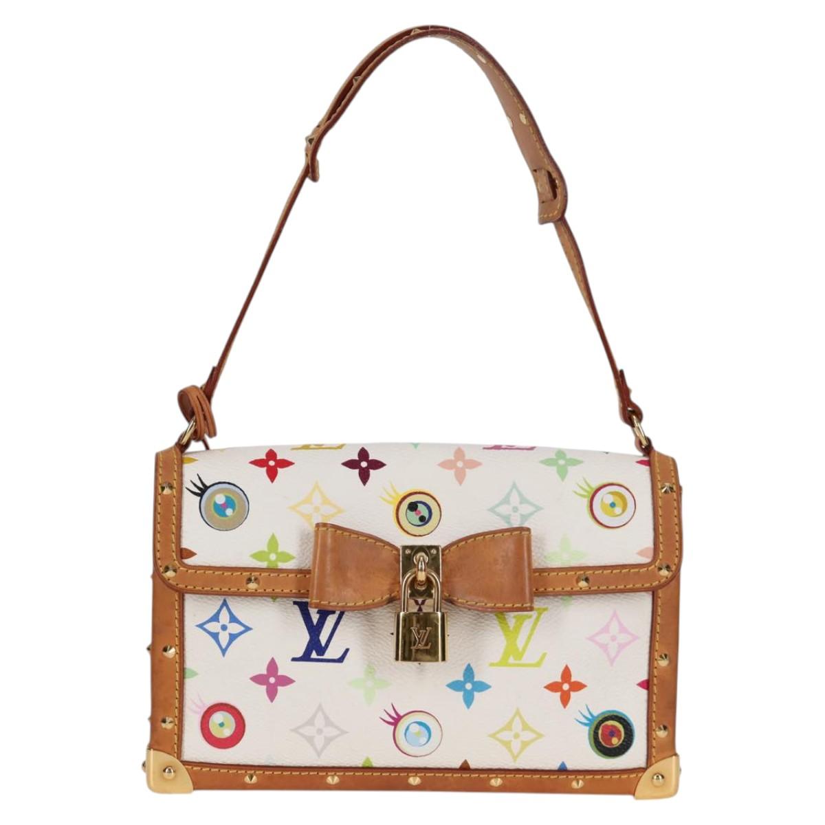 LOUIS VUITTON Monogram Pochette Eye Miss You Hand Bag White M92055 Auth 121439AM