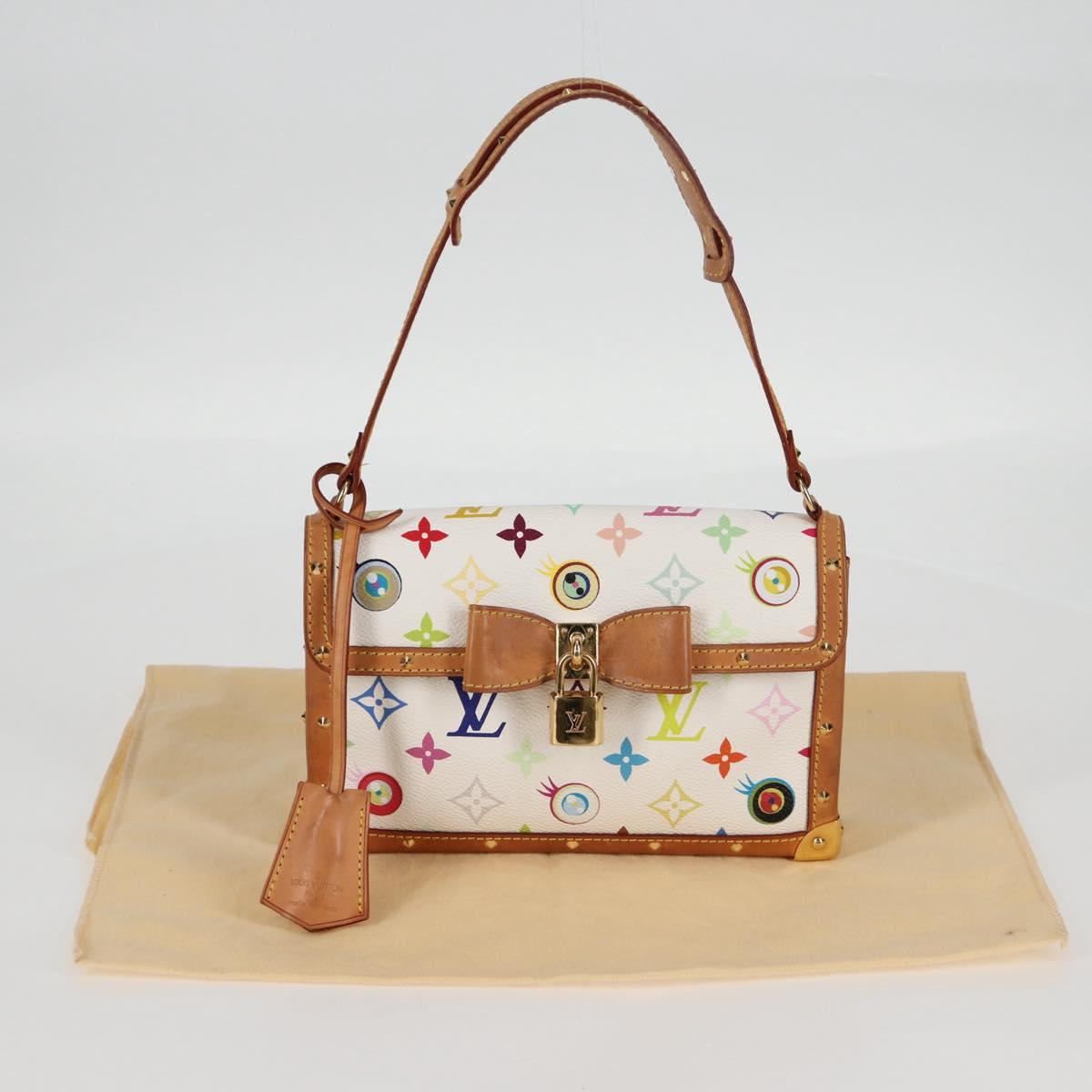 LOUIS VUITTON Monogram Pochette Eye Miss You Hand Bag White M92055 Auth 121439M
