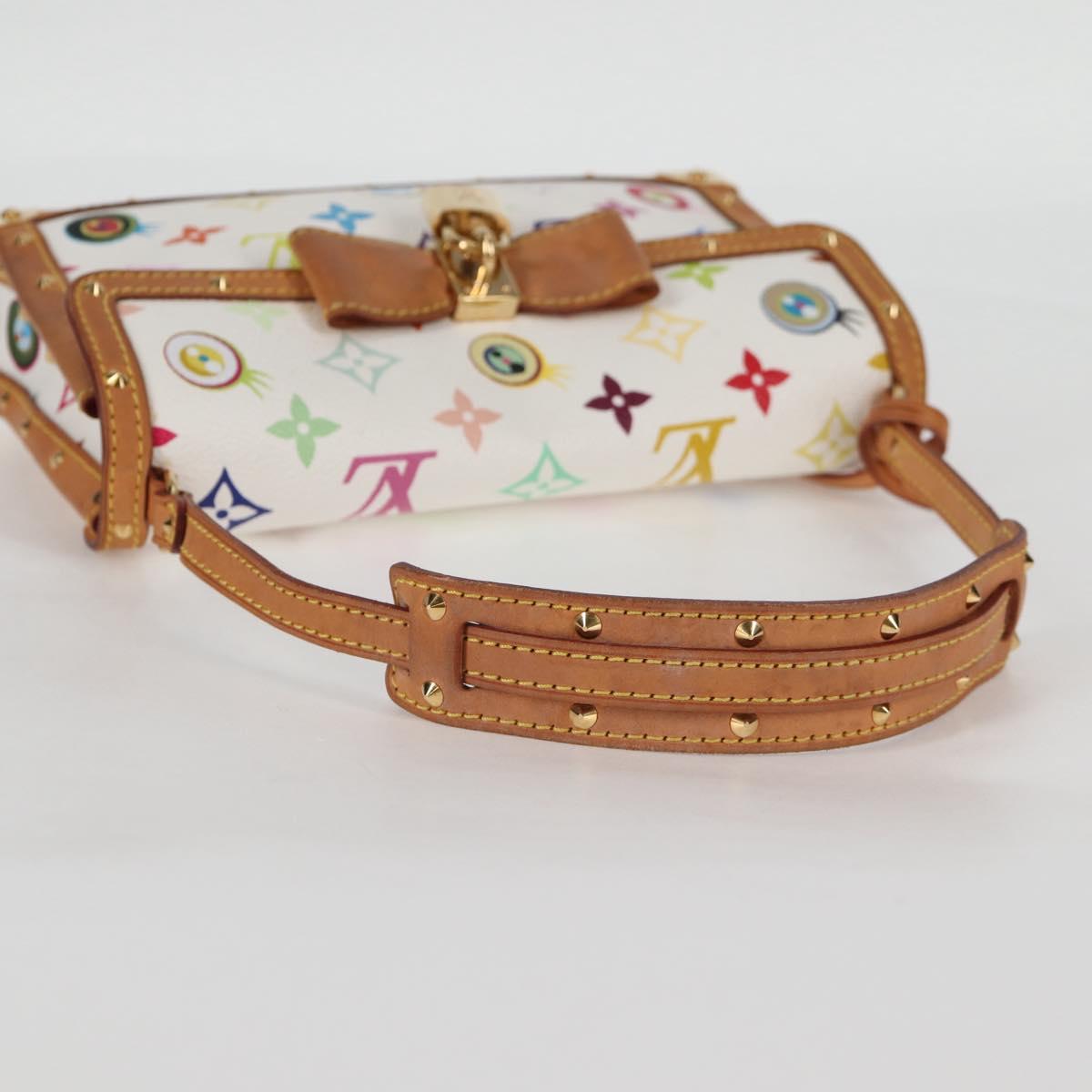LOUIS VUITTON Monogram Pochette Eye Miss You Hand Bag White M92055 Auth 121439M