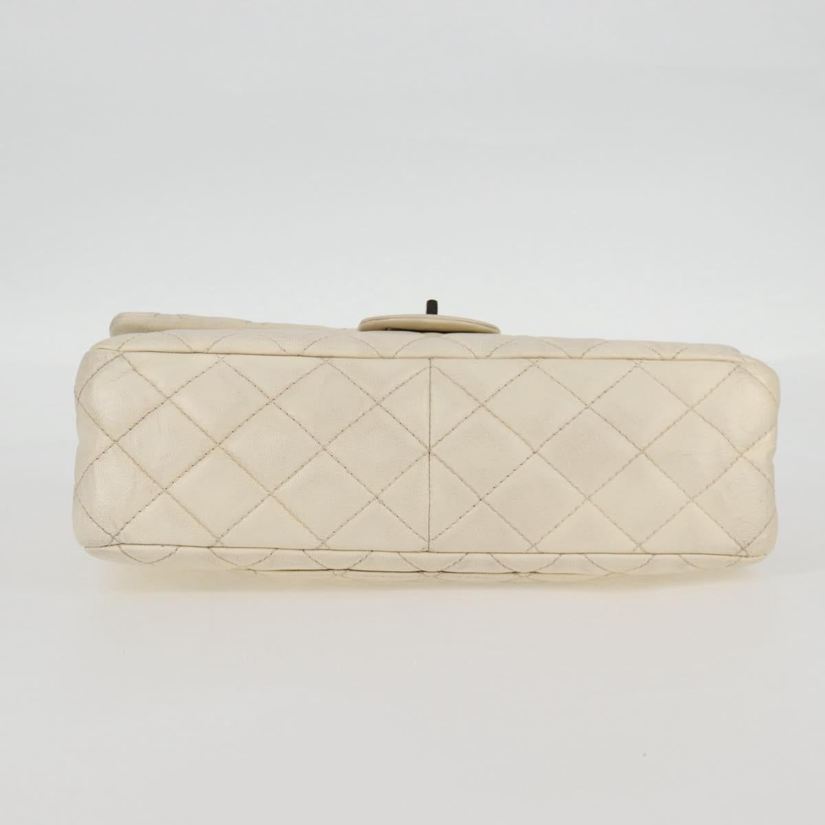 CHANEL Matelasse 30 2.25 Chain Shoulder Bag Caviar Skin White CC Auth 121441