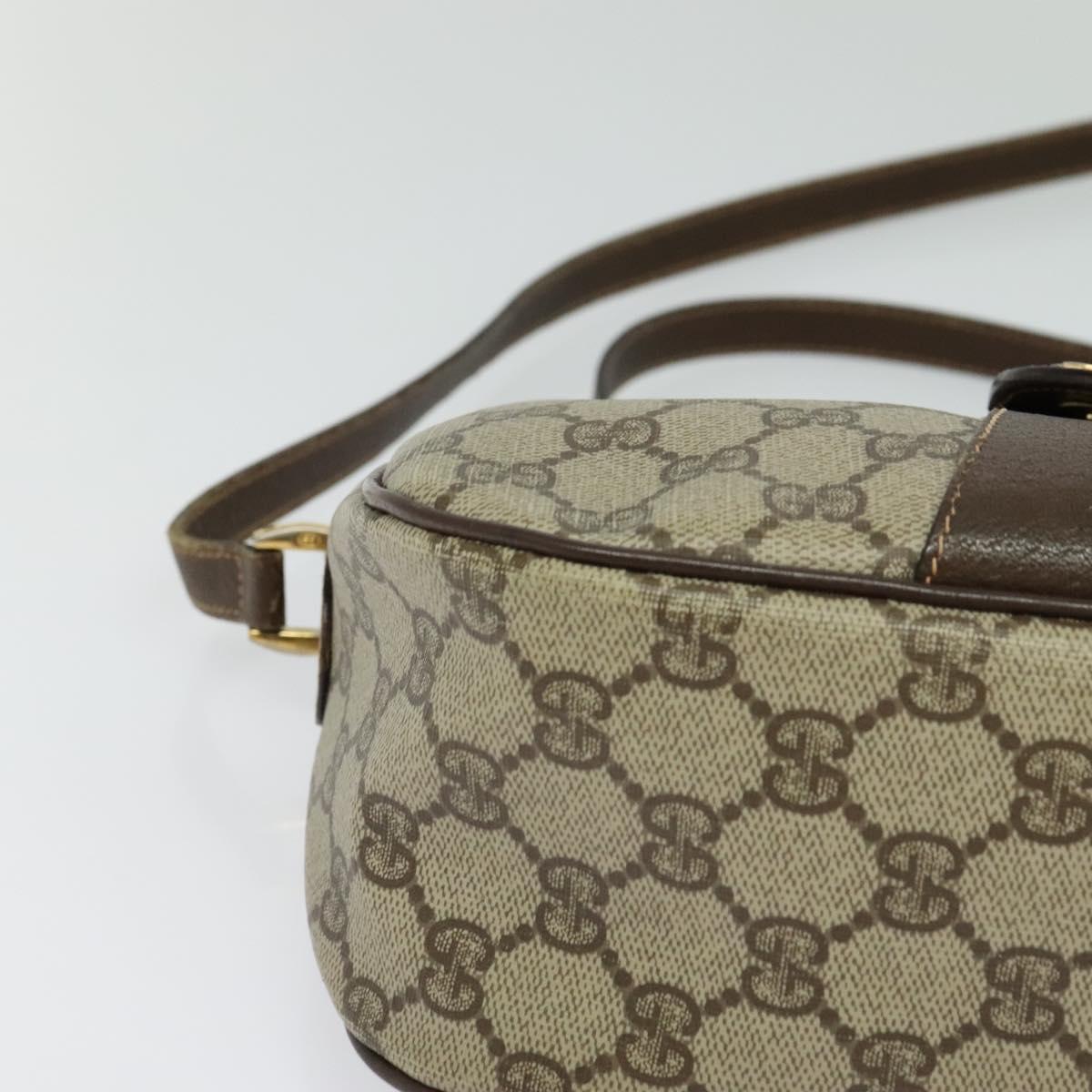 GUCCI GG Supreme Web Sherry Line Shoulder Bag PVC Beige 89 02 032 Auth 121449
