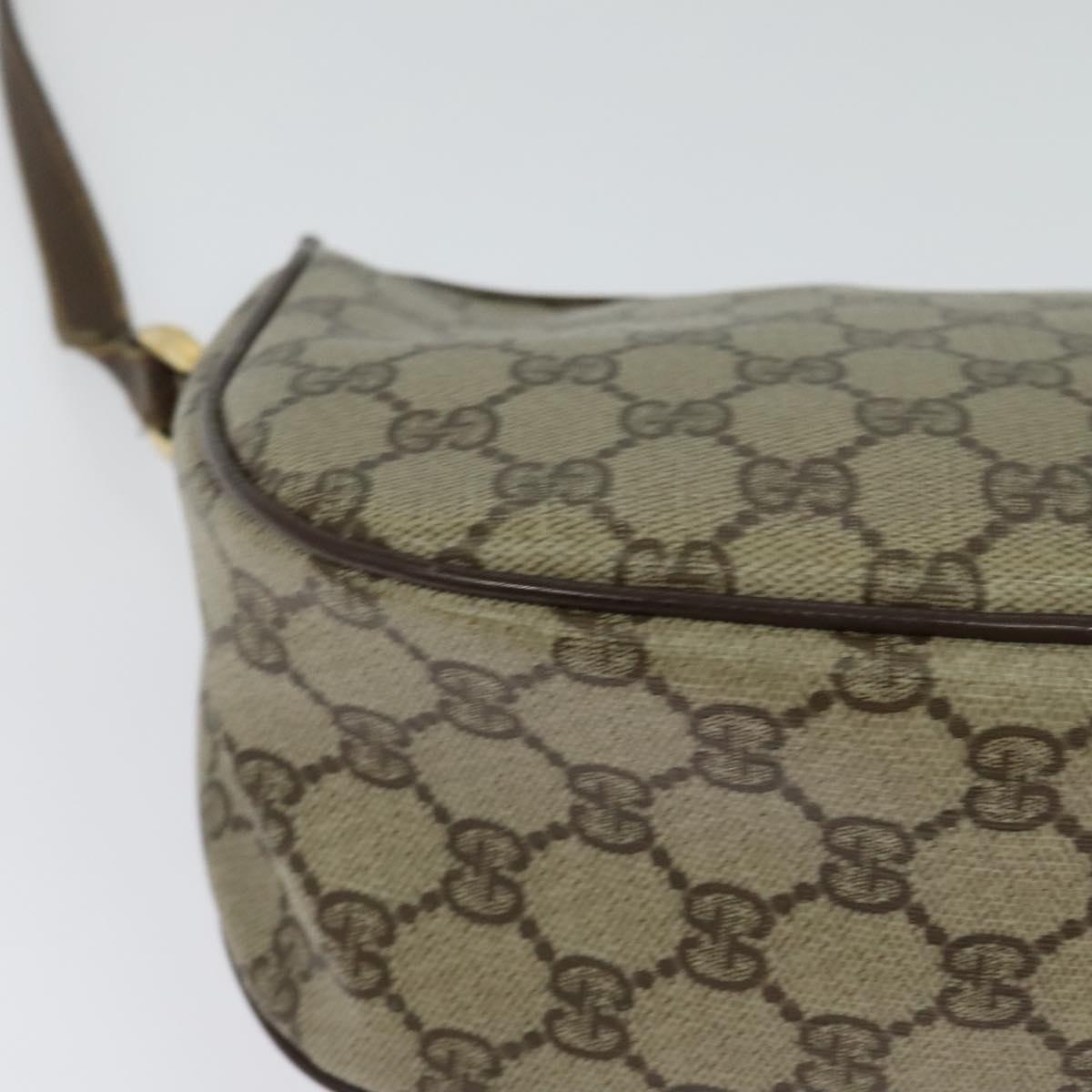 GUCCI GG Supreme Web Sherry Line Shoulder Bag PVC Beige 89 02 032 Auth 121449