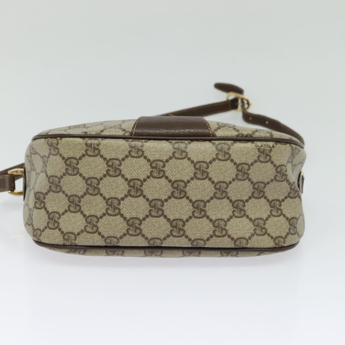 GUCCI GG Supreme Web Sherry Line Shoulder Bag PVC Beige 89 02 032 Auth 121449