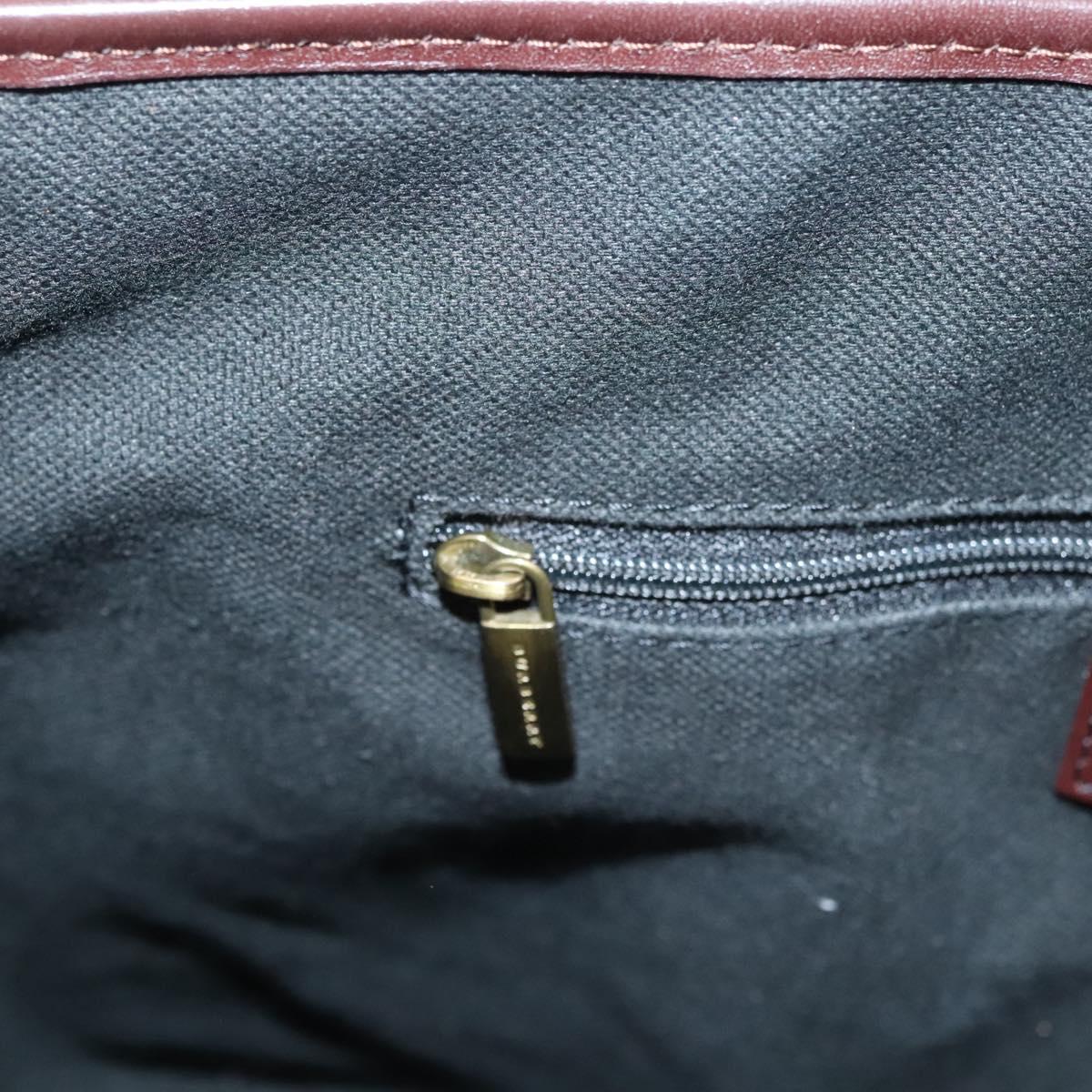 BURBERRY Nova Check Hand Bag PVC Beige Auth 121465