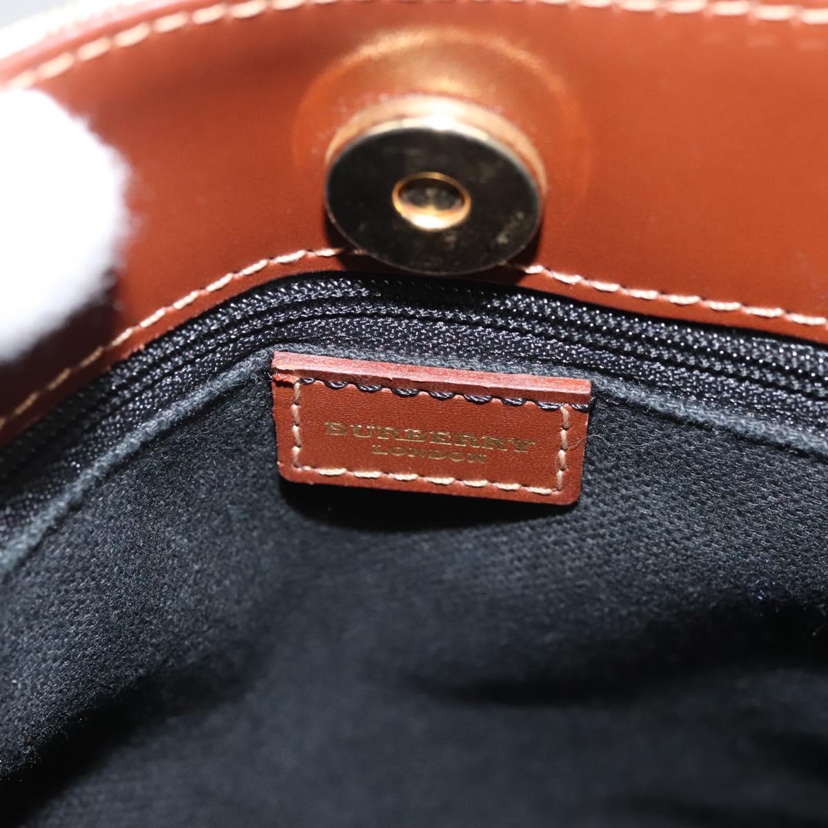 BURBERRY Nova Check Hand Bag PVC Beige Auth 121466