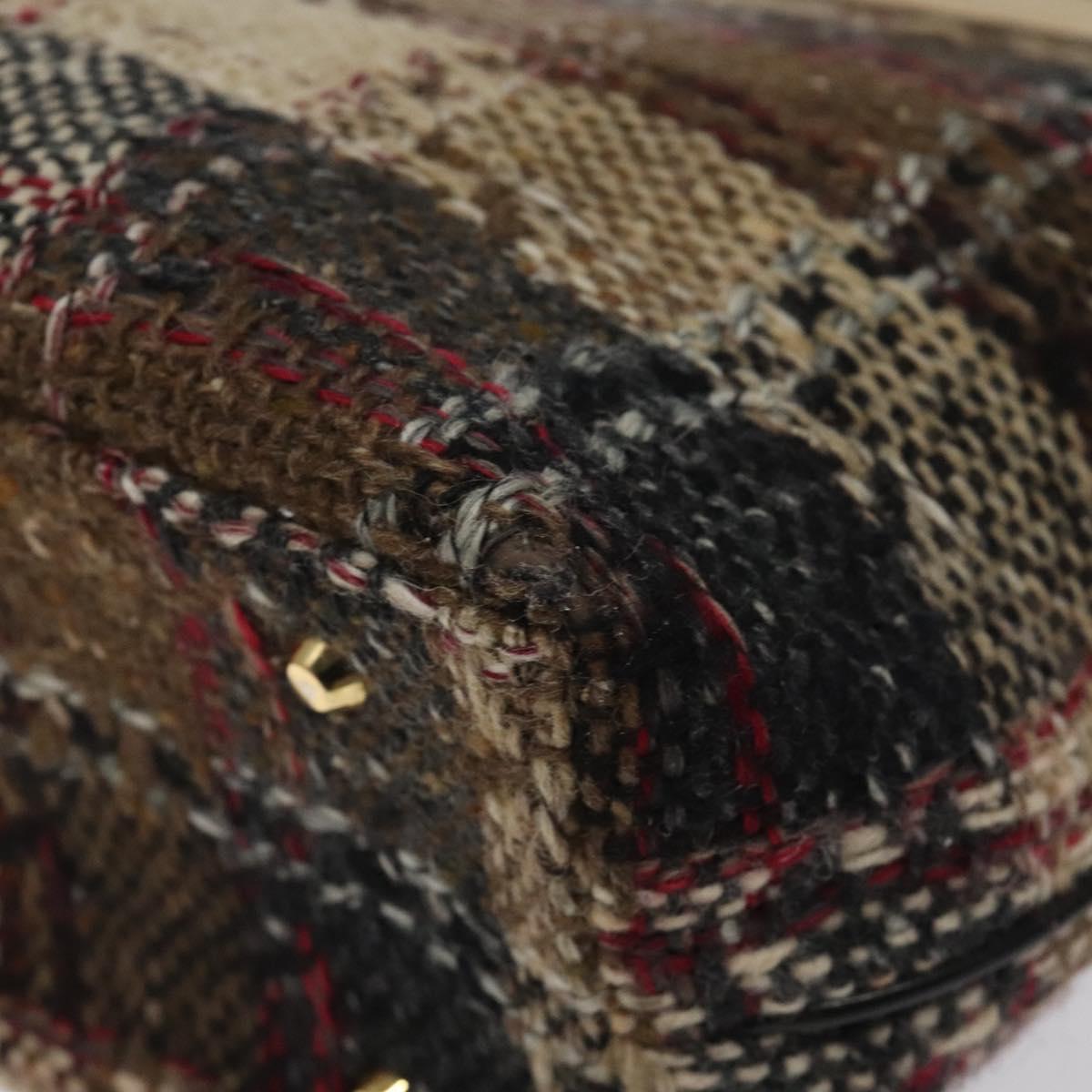 BURBERRY Nova Check Tote Bag Canvas Gold Brown Auth 121468