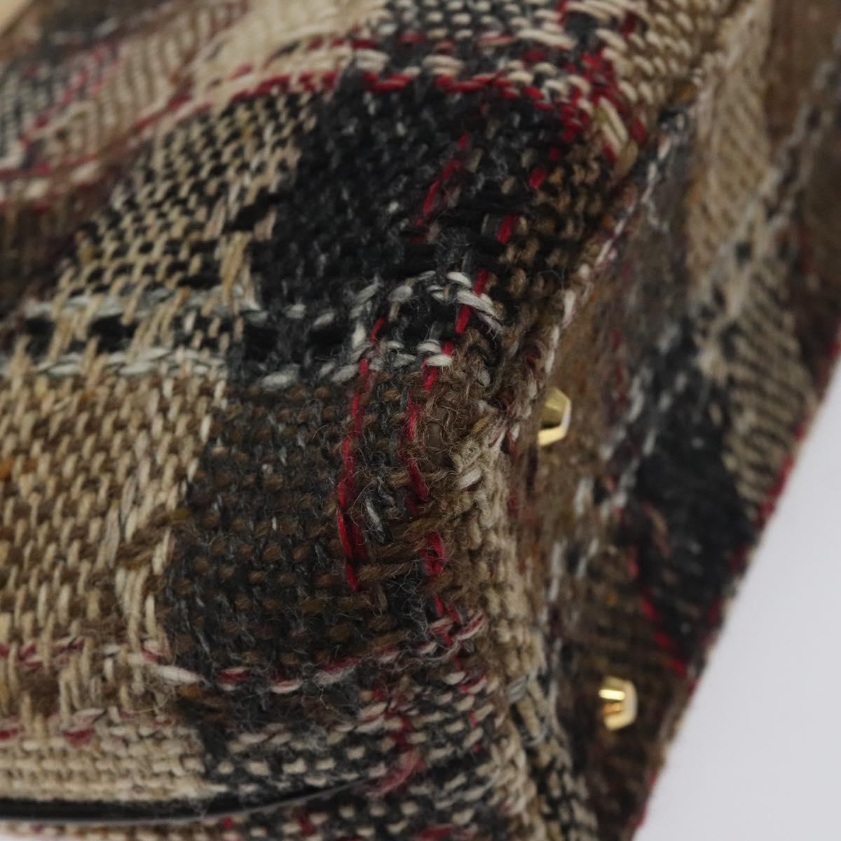 BURBERRY Nova Check Tote Bag Canvas Gold Brown Auth 121468