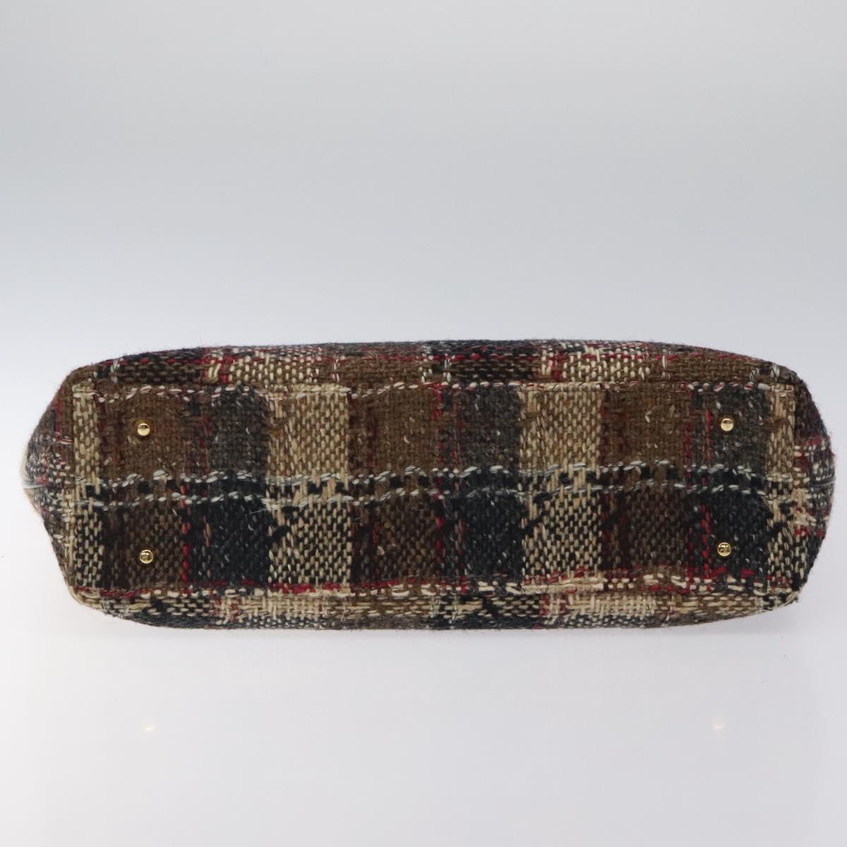 BURBERRY Nova Check Tote Bag Canvas Gold Brown Auth 121468