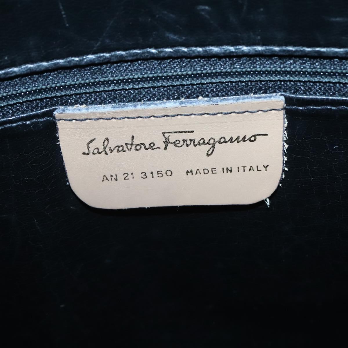 Salvatore Ferragamo Gancini Tote Bag Suede Beige Gold Auth 121469