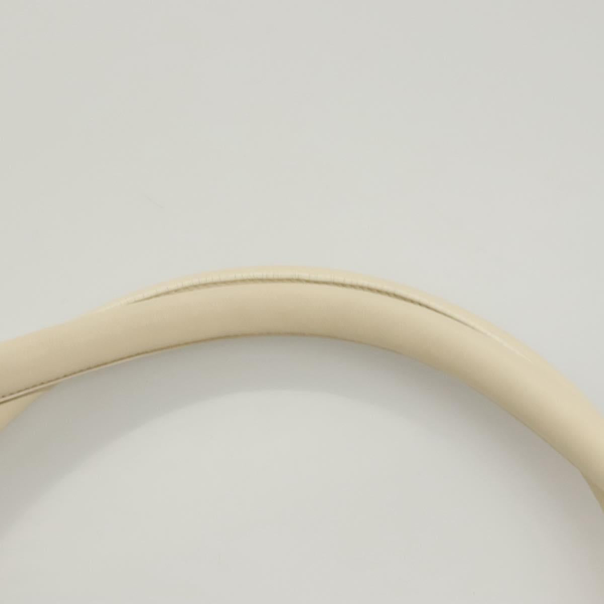 Salvatore Ferragamo Gancini Shoulder Bag Leather Ivory Gold Auth 121471