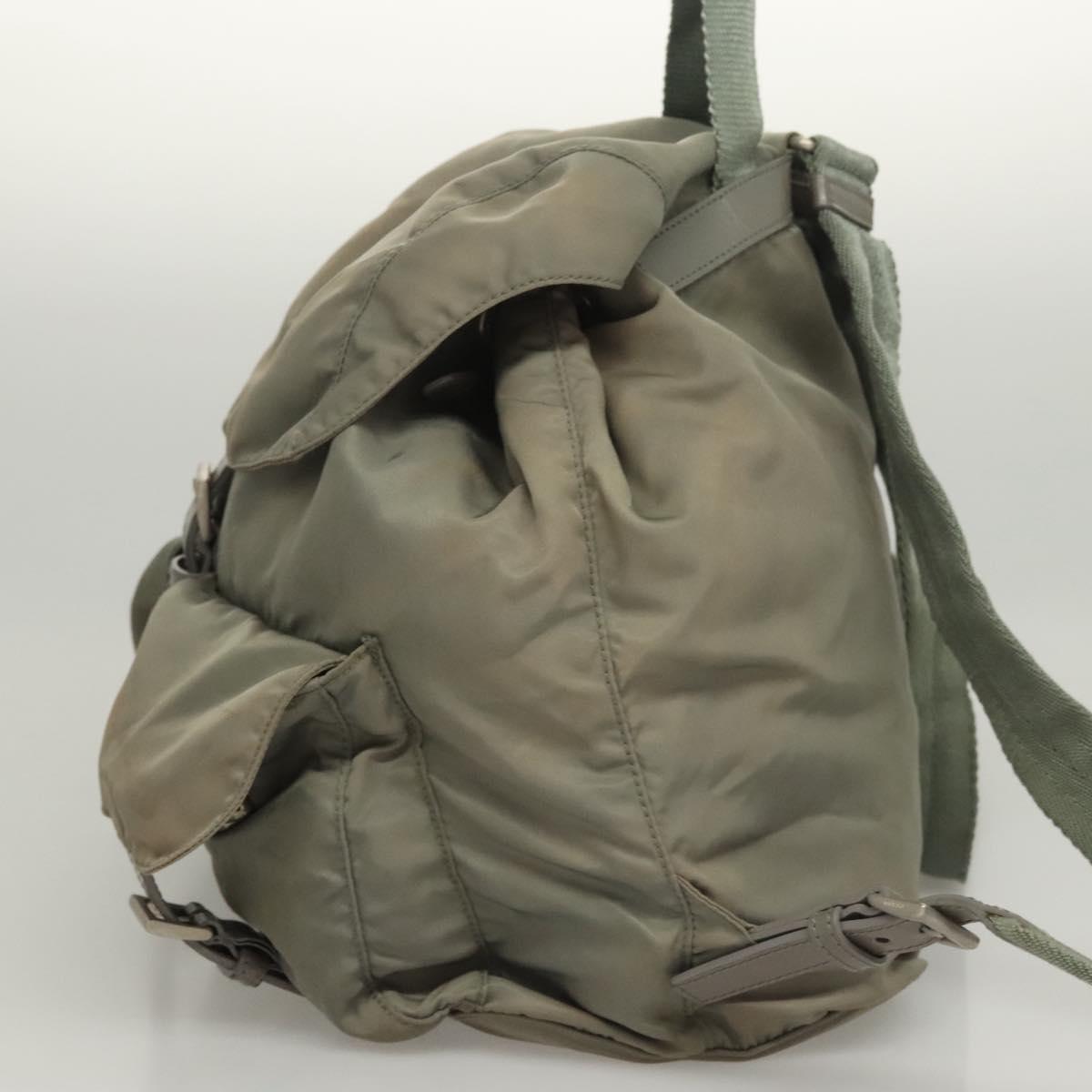 PRADA Backpack Nylon Green Auth 121476