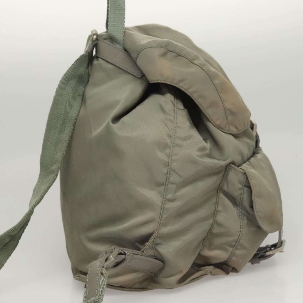 PRADA Backpack Nylon Green Auth 121476