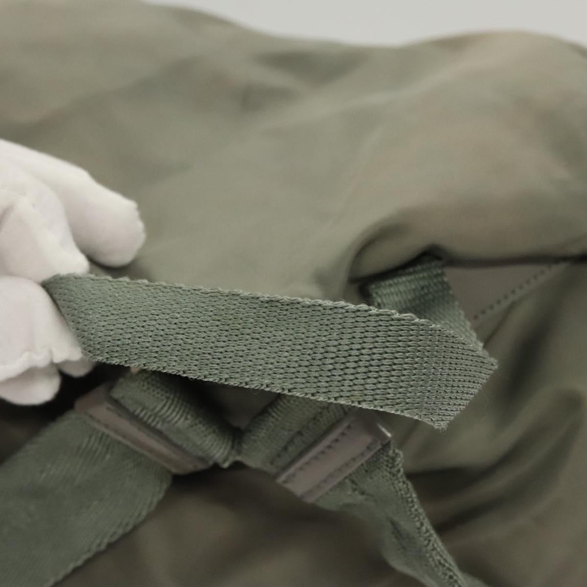 PRADA Backpack Nylon Green Auth 121476