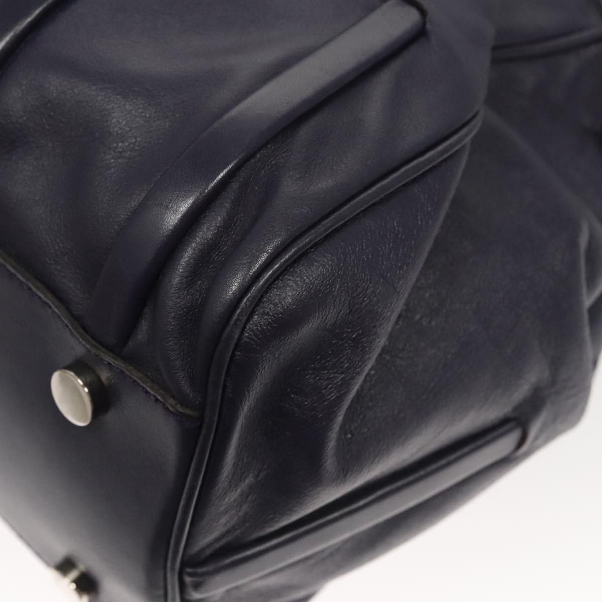 CELINE Shoulder Bag Leather Purple Silver Auth 121477