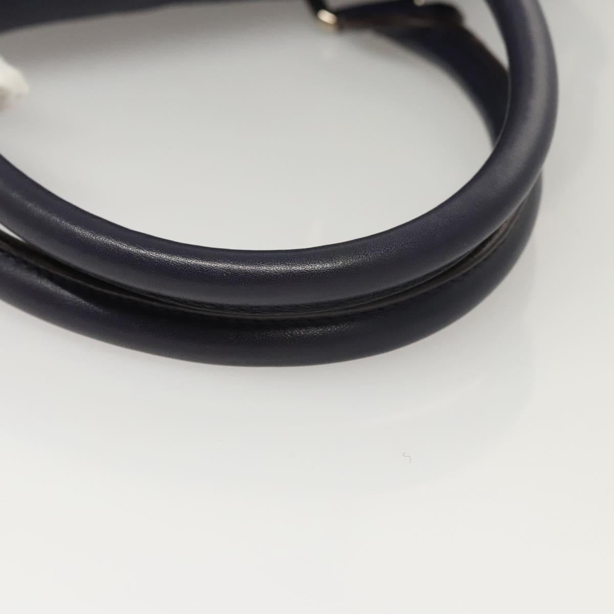 CELINE Shoulder Bag Leather Purple Silver Auth 121477