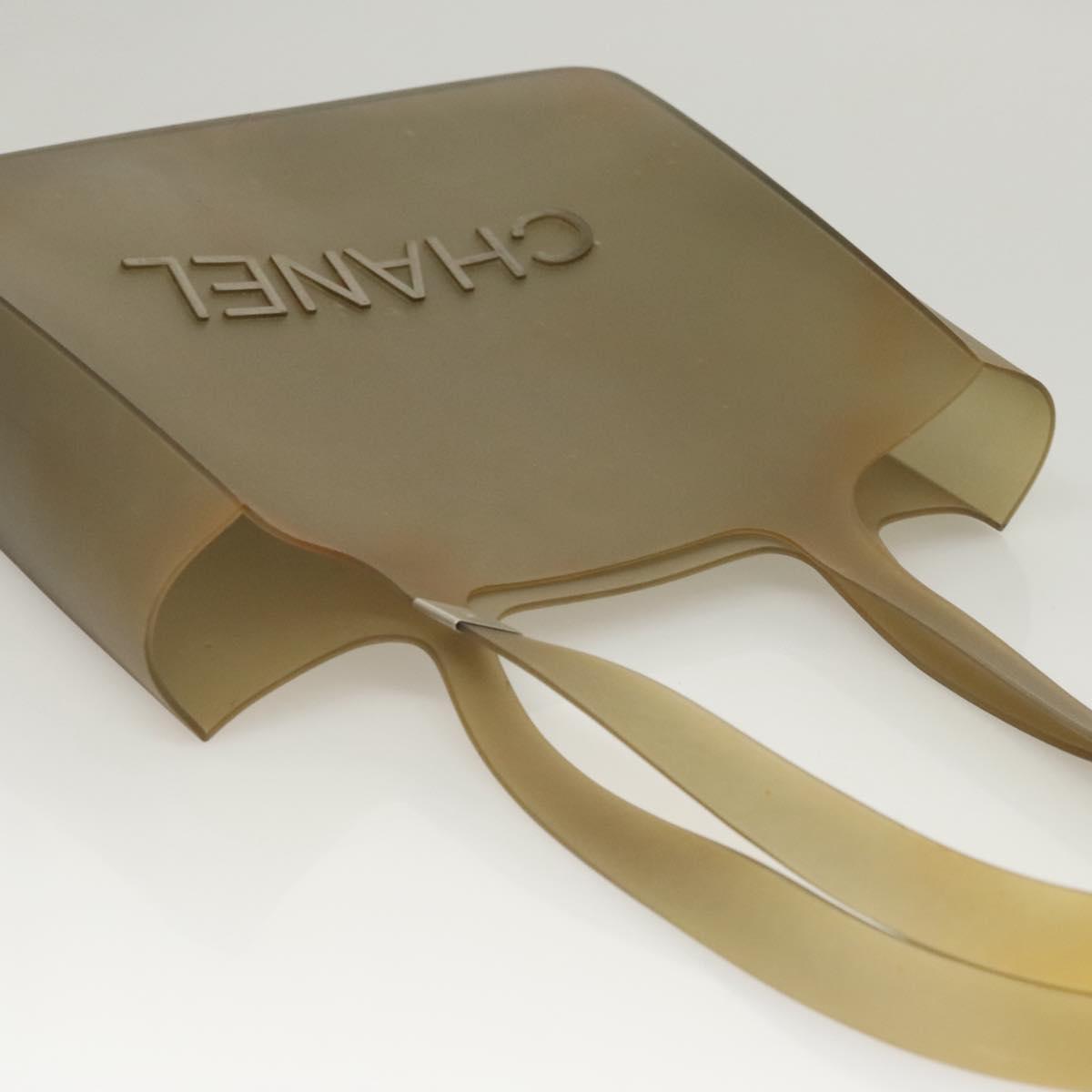 CHANEL Tote Bag Rubber Khaki CC Auth 121481