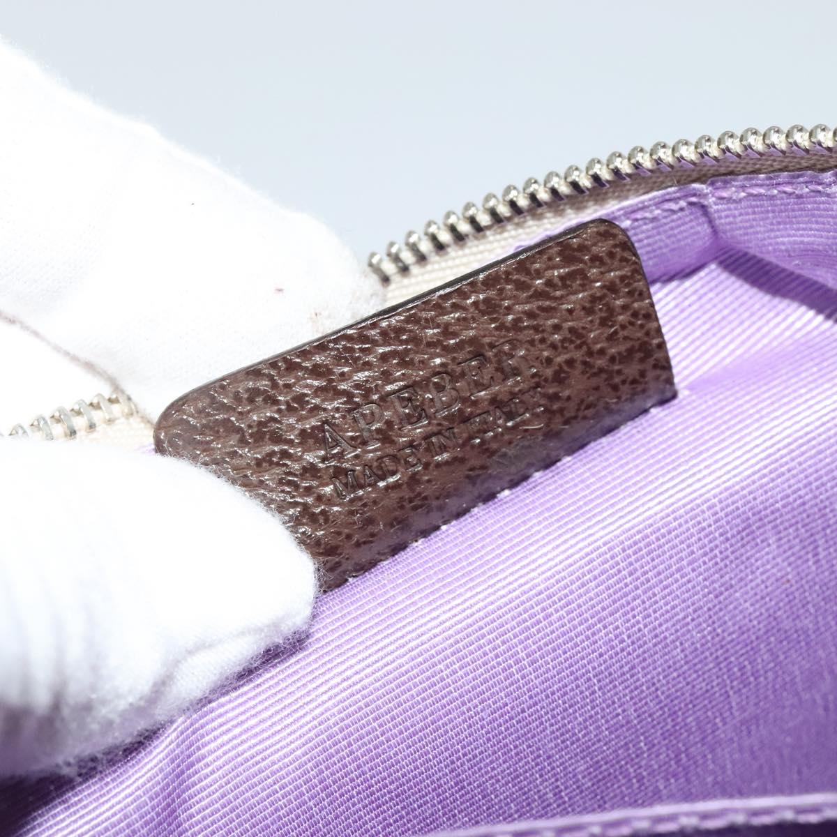 BVLGARI Shoulder Bag Canvas Ivory Silver Auth 121484