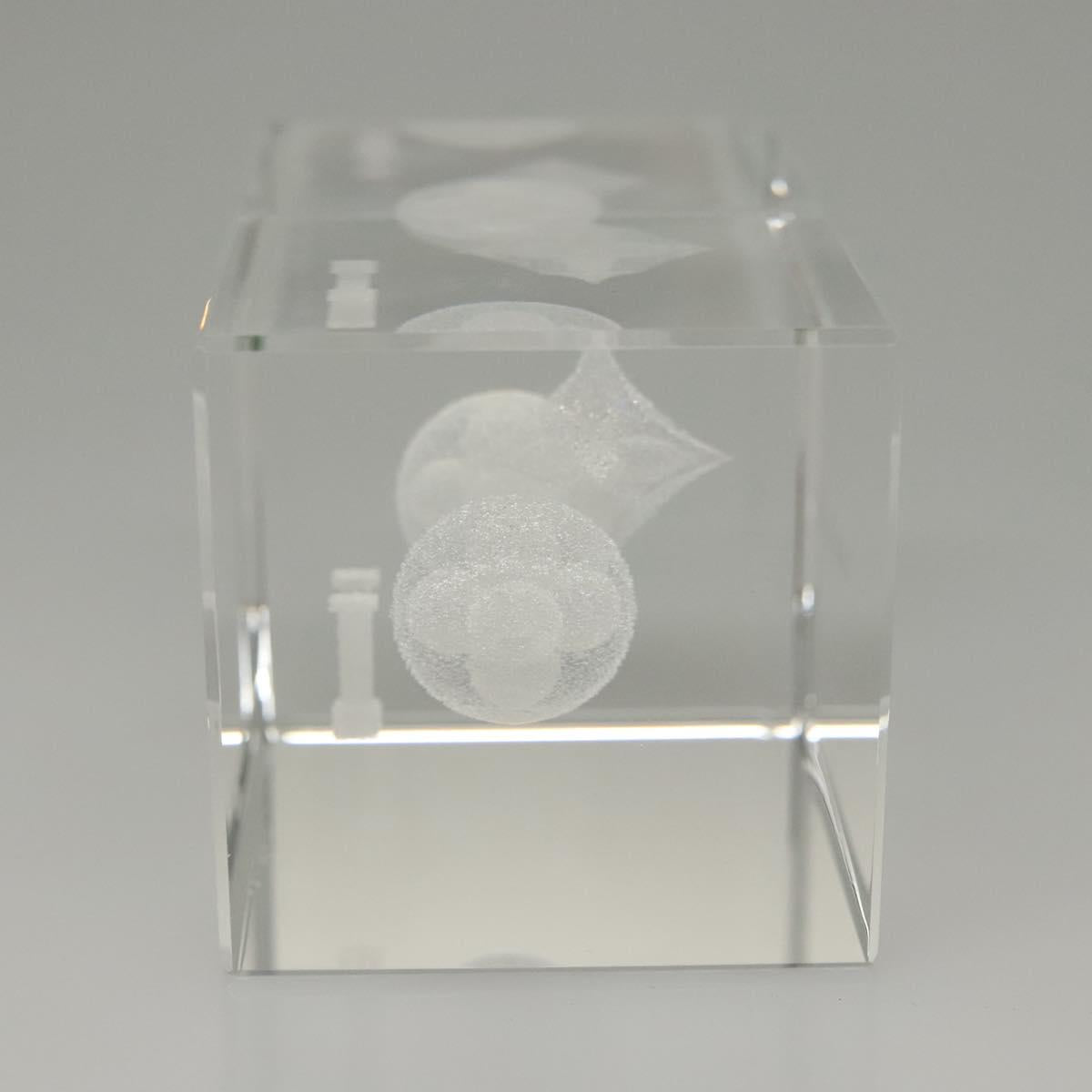 LOUIS VUITTON Paper Weight Glass Clear LV Auth 121487