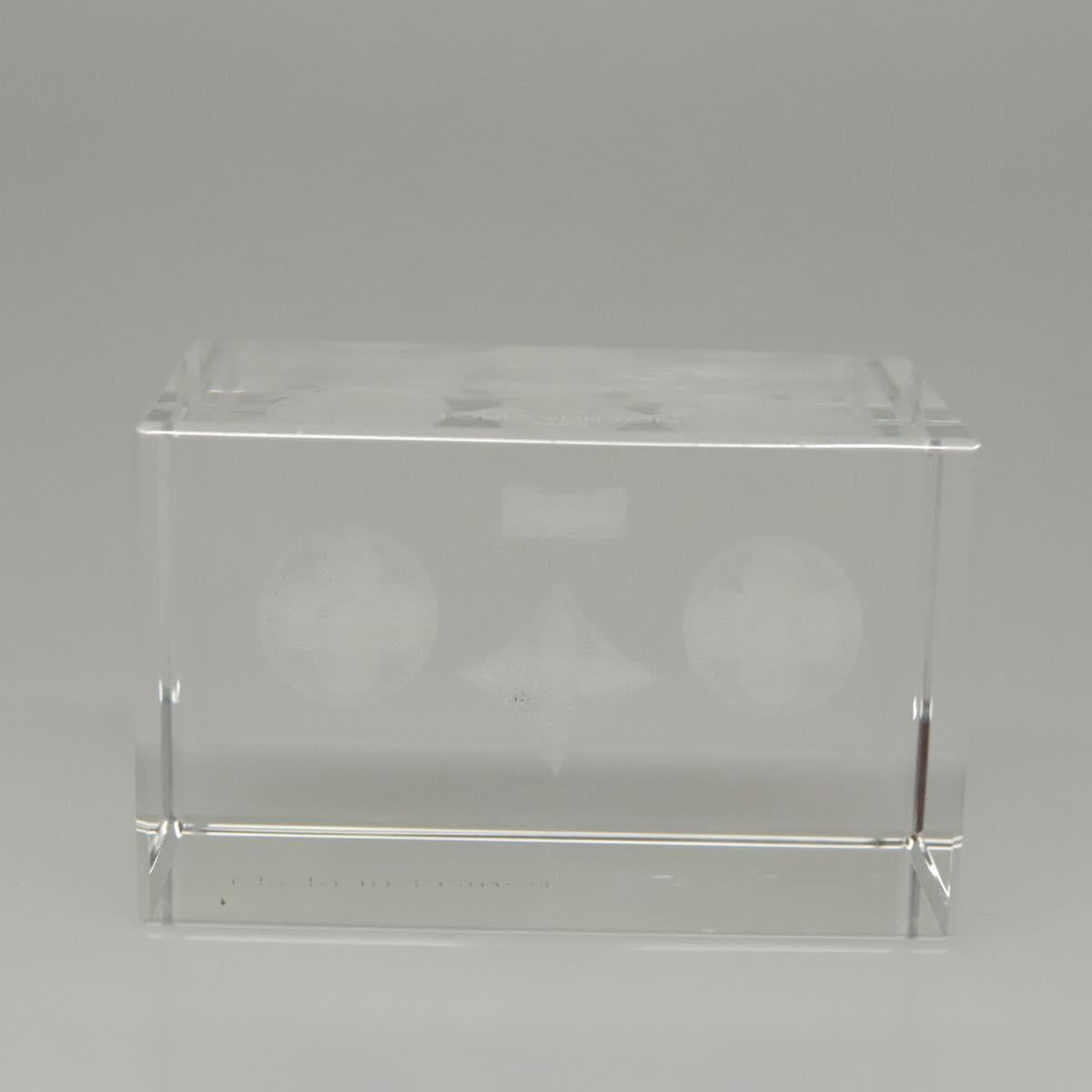 LOUIS VUITTON Paper Weight Glass Clear LV Auth 121487