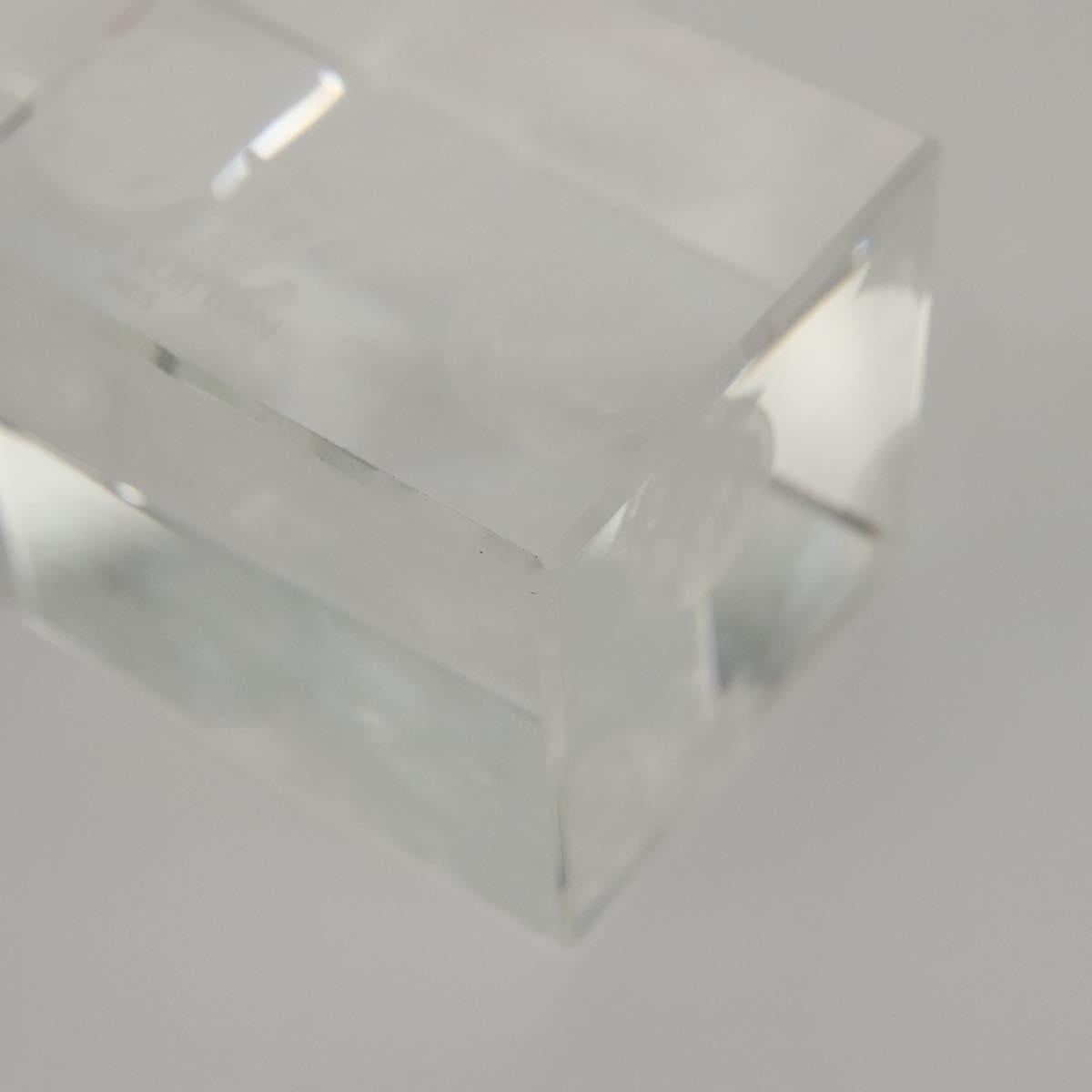 LOUIS VUITTON Paper Weight Glass Clear LV Auth 121487
