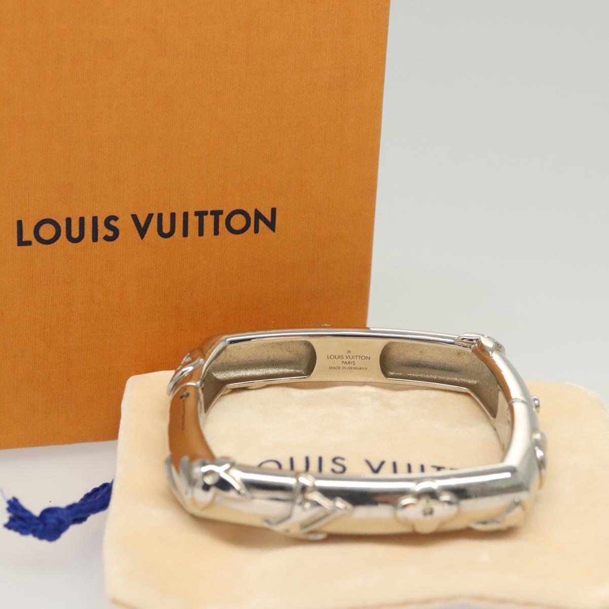 LOUIS VUITTON Bangle Bracelet Family metal Silver tone M63137 LV Auth 121493