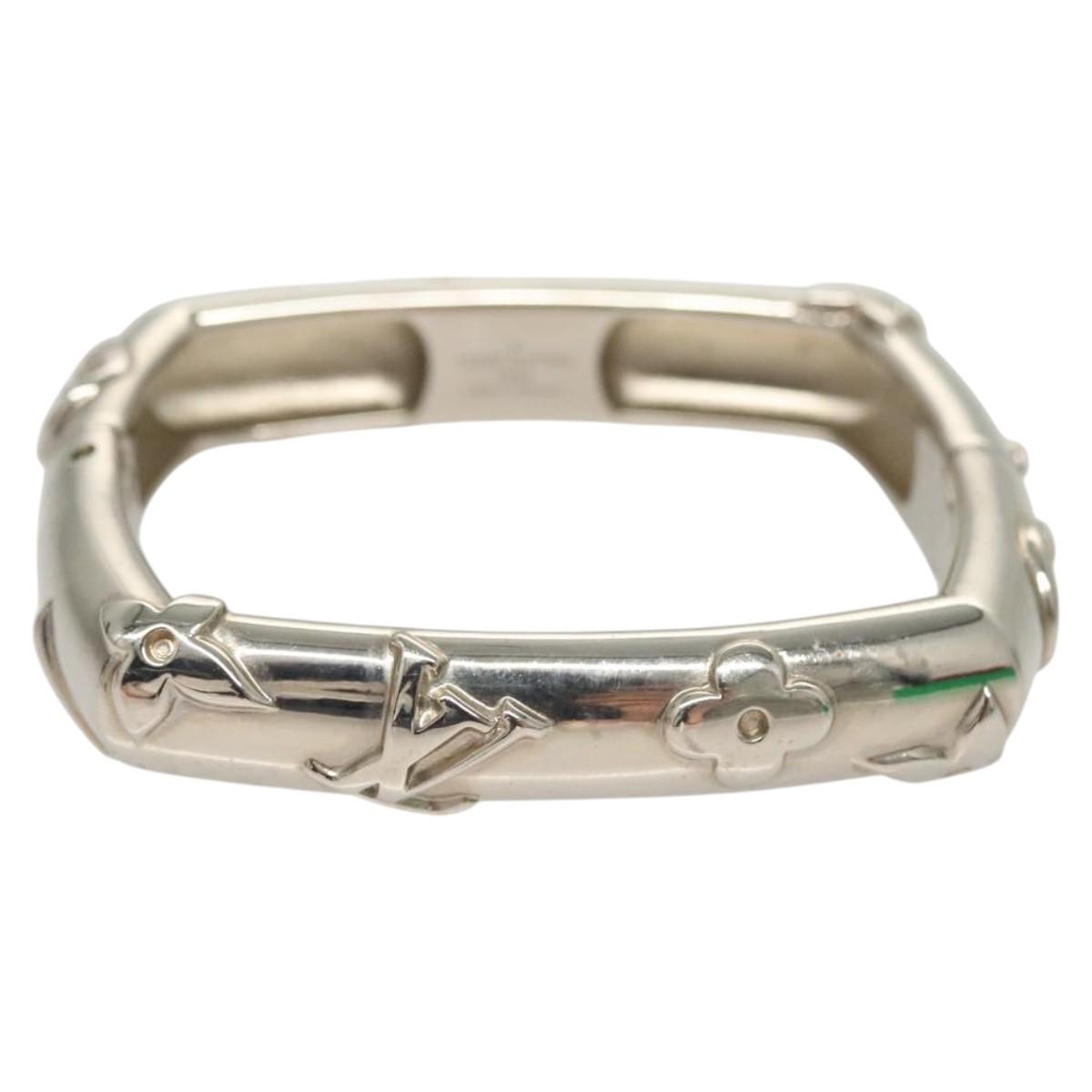 LOUIS VUITTON Bangle Bracelet Family metal Silver tone M63137 LV Auth 121493