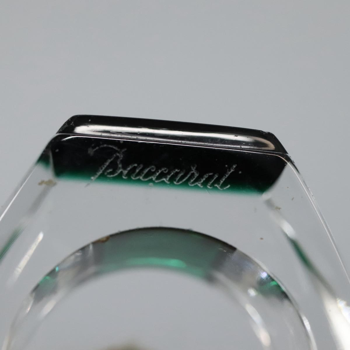 Baccarat Ring Glass 4Set Orange Green Auth 121496