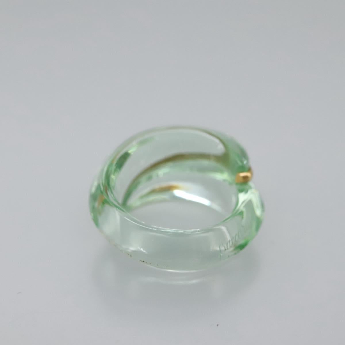 Baccarat Ring Glass 4Set Orange Green Auth 121496