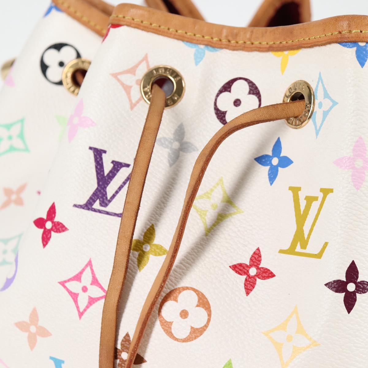 LOUIS VUITTON Monogram Multicolor Petit Noe Bag White M42229 LV Auth 121500AM