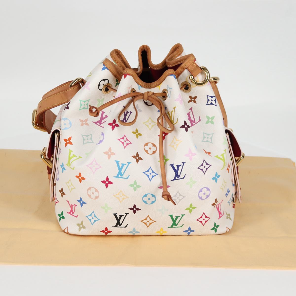 LOUIS VUITTON Monogram Multicolor Petit Noe Bag White M42229 LV Auth 121500AM