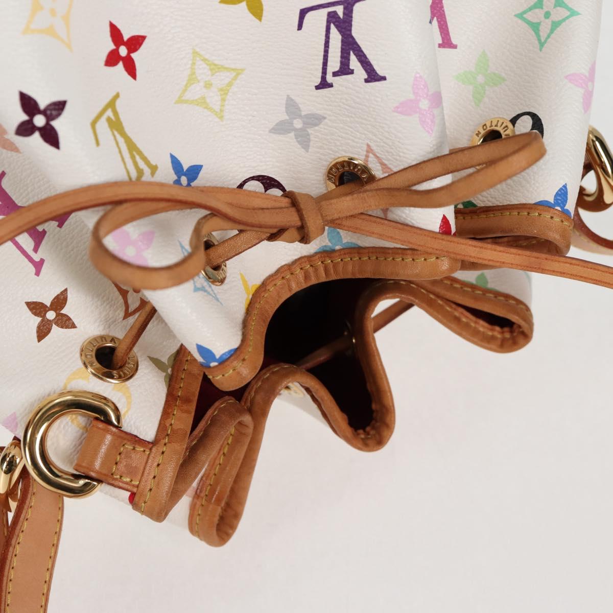 LOUIS VUITTON Monogram Multicolor Petit Noe Bag White M42229 LV Auth 121500AM