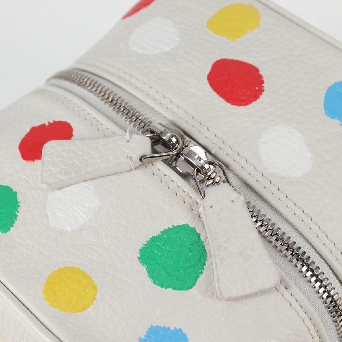 LOUIS VUITTON Monogram Yayoi Kusama Square bag Hand Bag White LV Auth 121522SAM