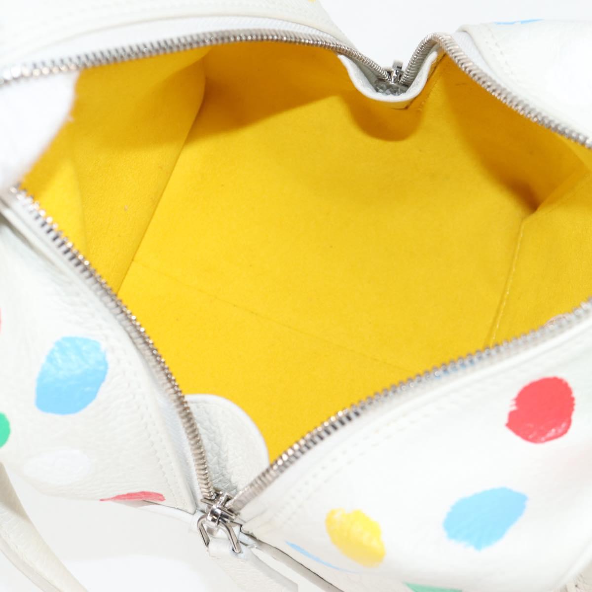 LOUIS VUITTON Monogram Yayoi Kusama Square bag Hand Bag White LV Auth 121522M