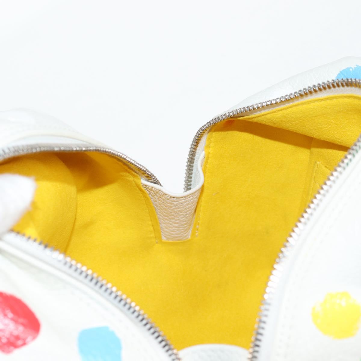 LOUIS VUITTON Monogram Yayoi Kusama Square bag Hand Bag White LV Auth 121522M