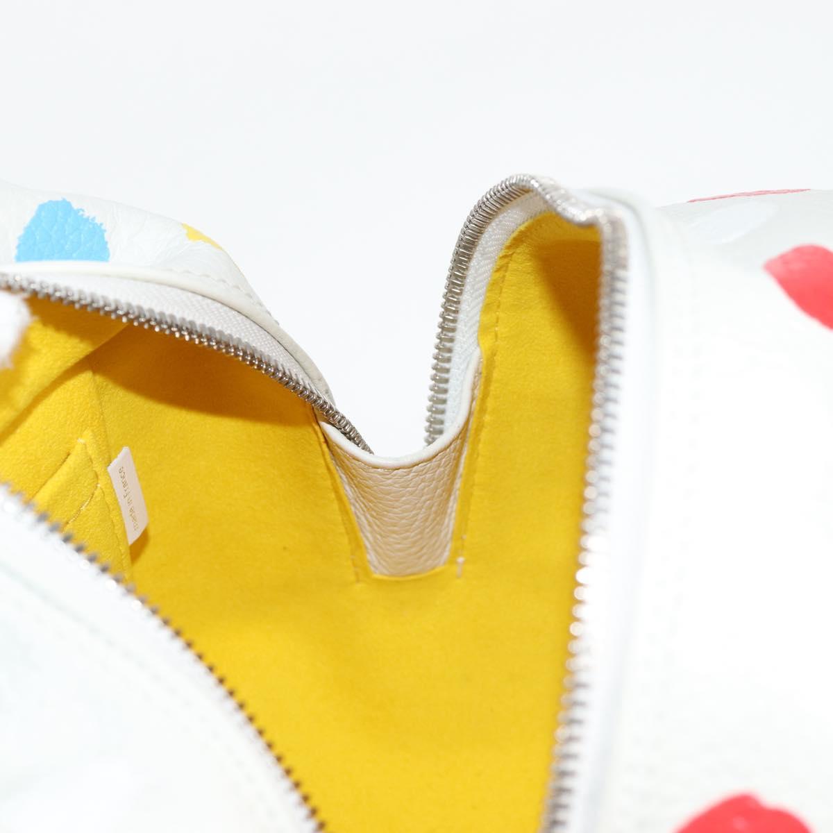 LOUIS VUITTON Monogram Yayoi Kusama Square bag Hand Bag White LV Auth 121522M