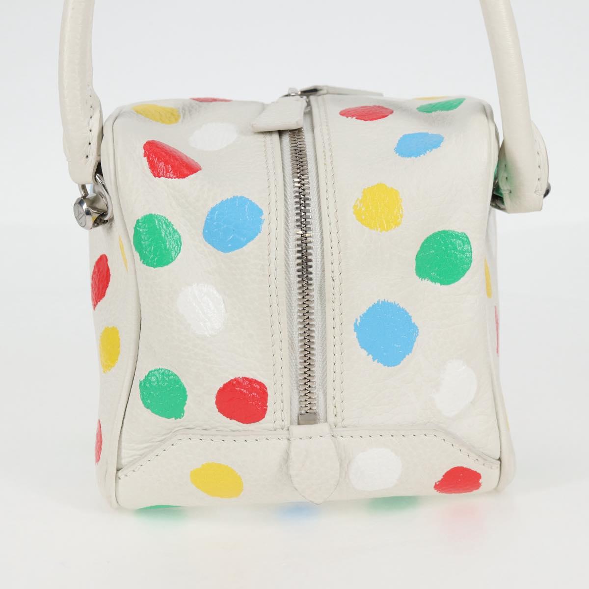 LOUIS VUITTON Monogram Yayoi Kusama Square bag Hand Bag White LV Auth 121522SAM