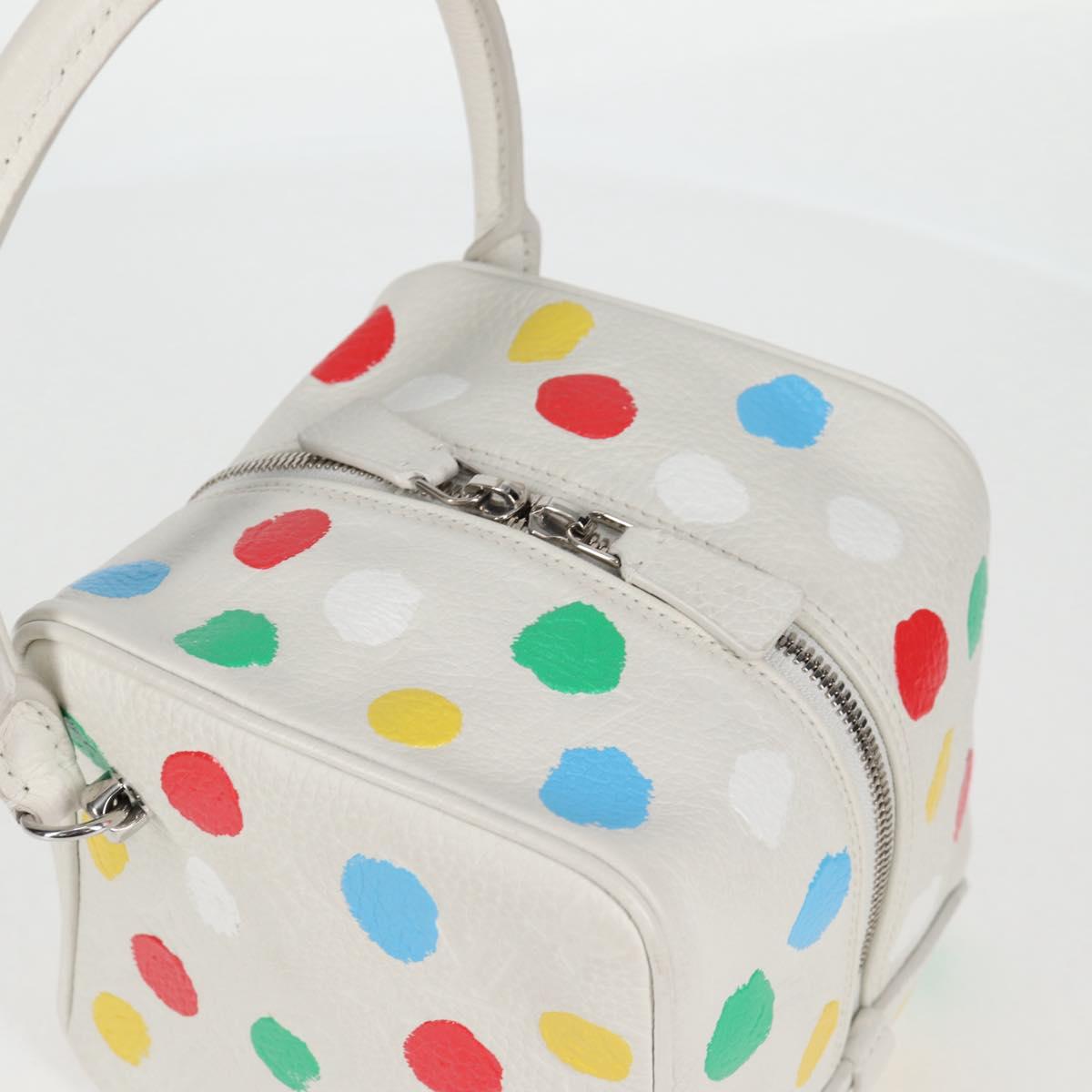 LOUIS VUITTON Monogram Yayoi Kusama Square bag Hand Bag White LV Auth 121522SAM