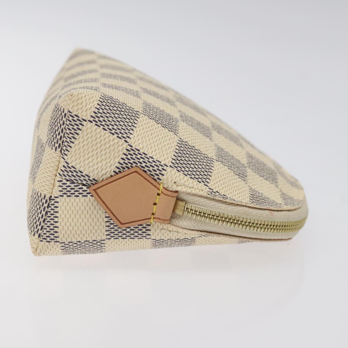 LOUIS VUITTON Damier Azur Pochette Cosmetic PM Pouch N60024 LV Auth 121541