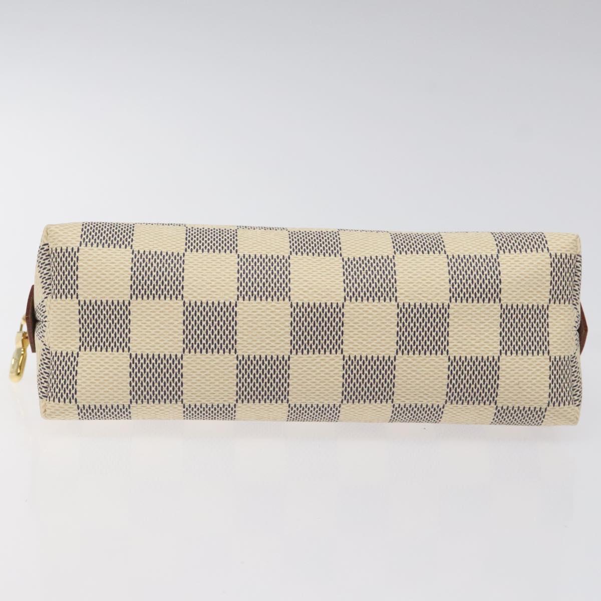 LOUIS VUITTON Damier Azur Pochette Cosmetic PM Pouch N60024 LV Auth 121541