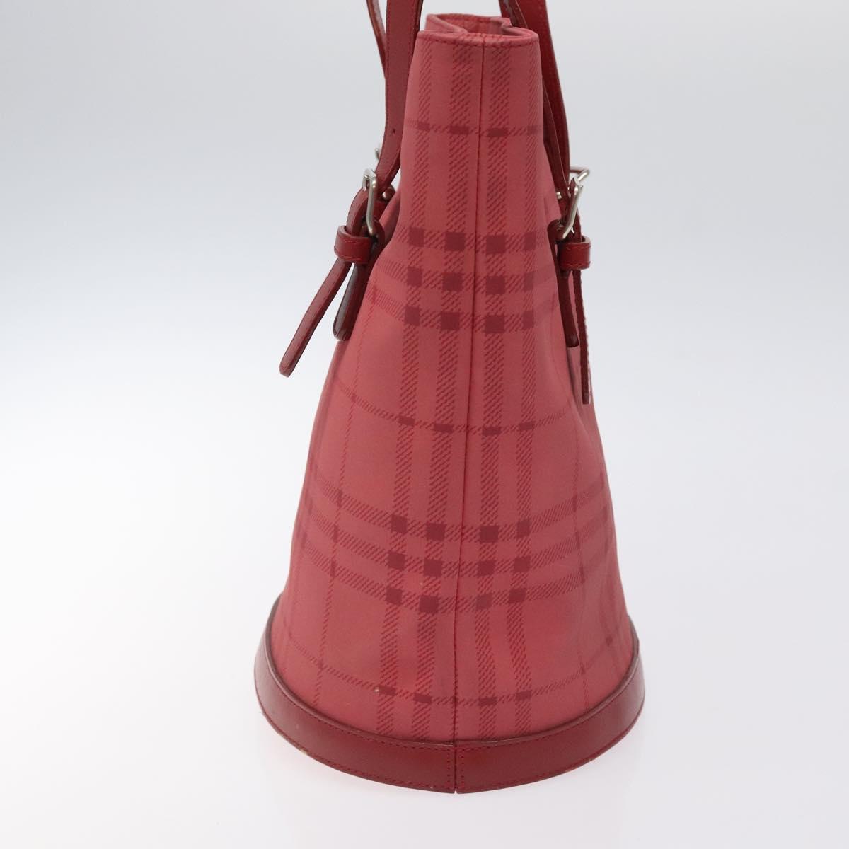 BURBERRY Nova Check Shoulder Bag Canvas Red Auth 121545