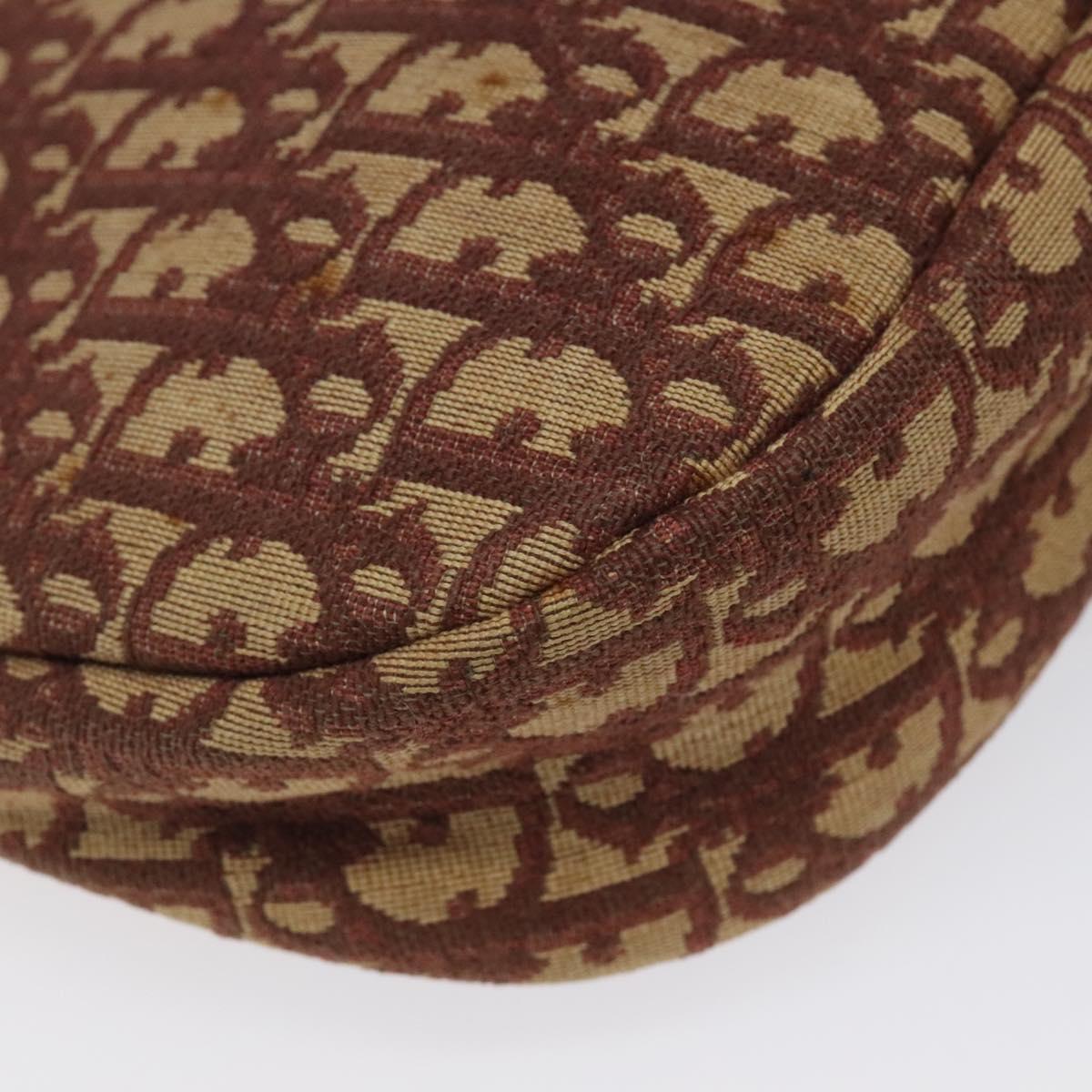 Christian Dior Trotter Canvas Shoulder Bag Red Gold Auth 121548