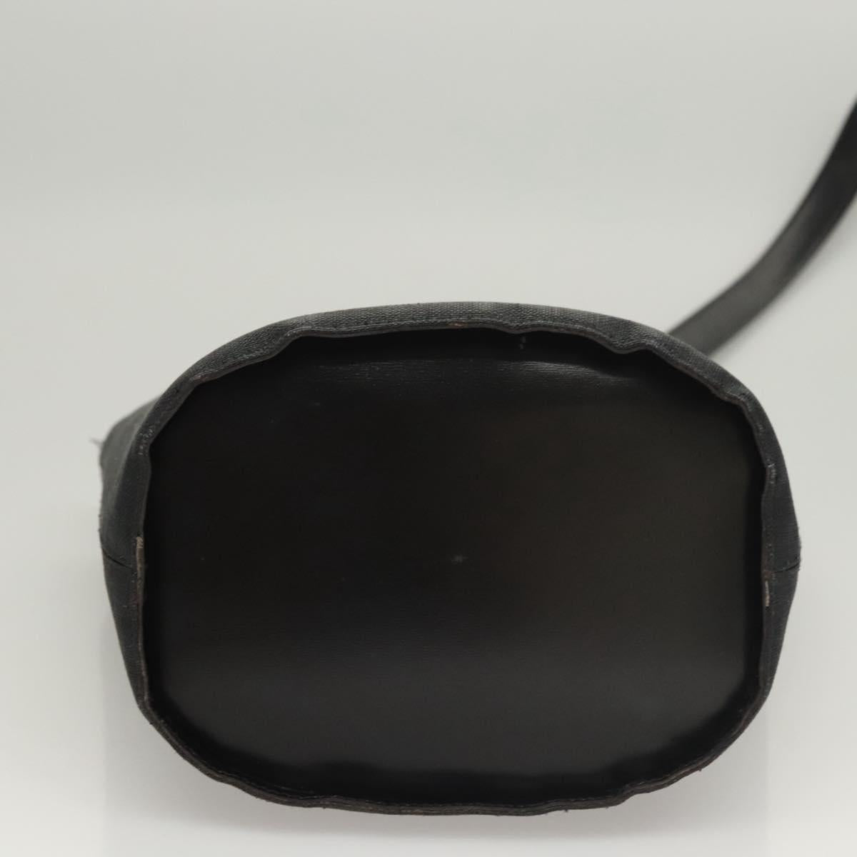 CELINE Shoulder Bag Canvas Black Gold Auth 121554