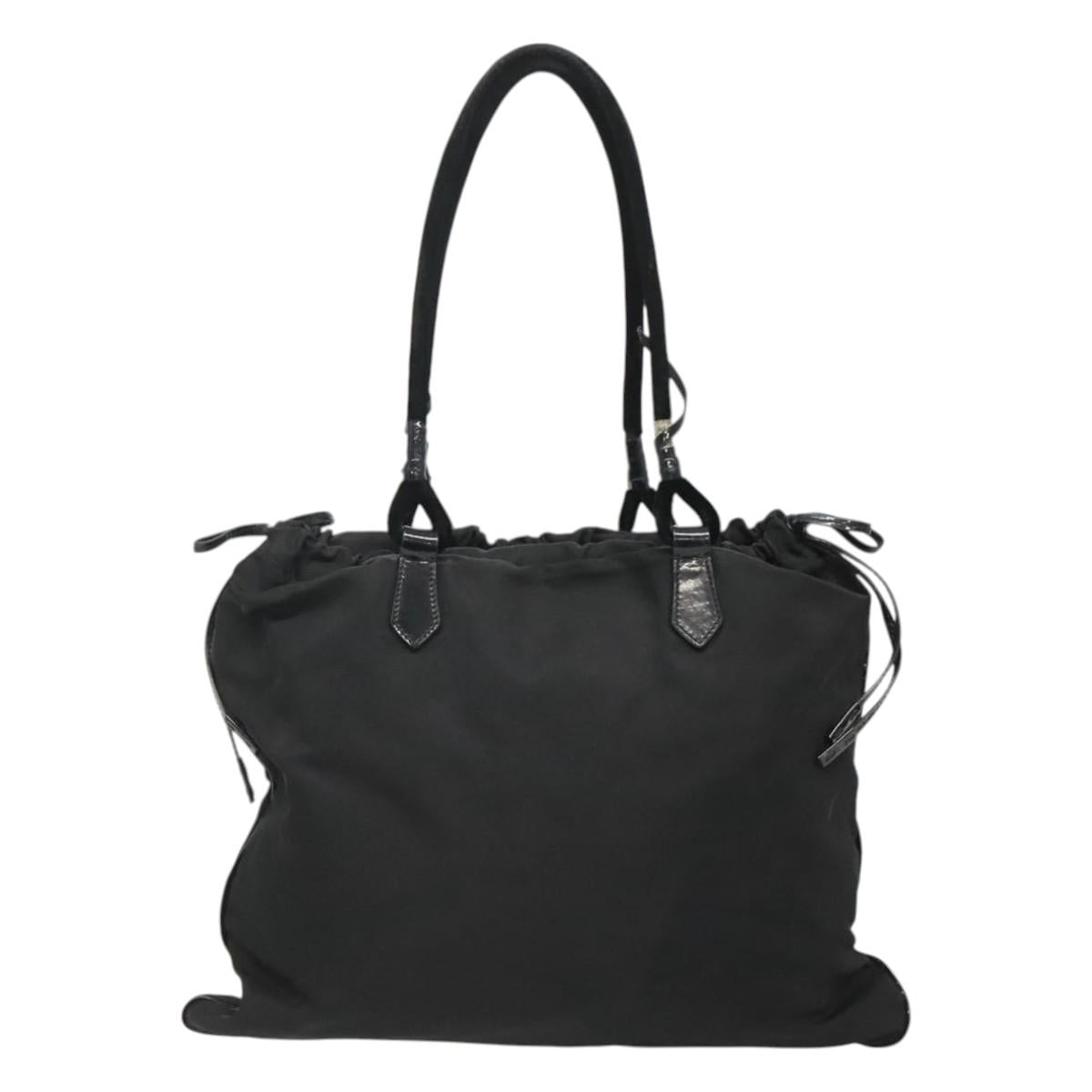 PRADA Tote Bag Nylon Black Auth 121555