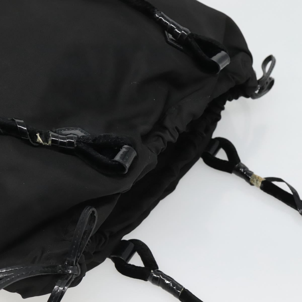 PRADA Tote Bag Nylon Black Auth 121555