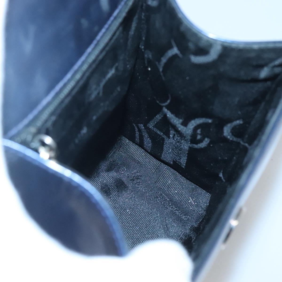 Salvatore Ferragamo Hand Bag Patent leather Blue Silver Auth 121557